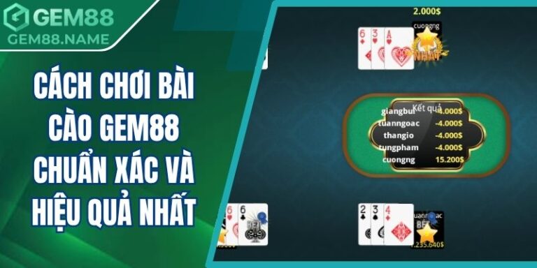 Cách chơi bài cào Gem88