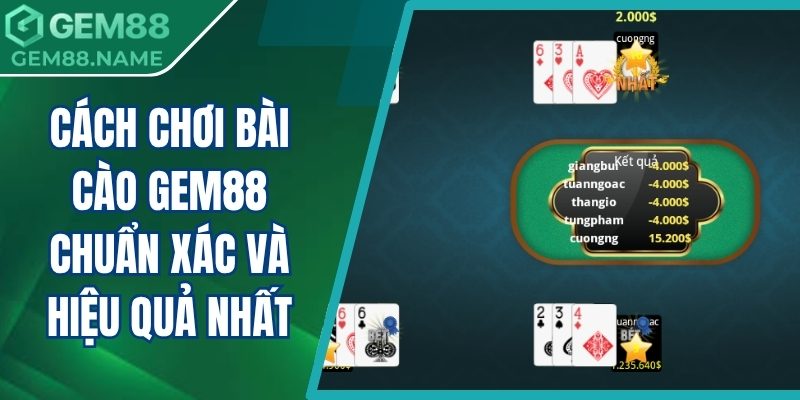 Cách chơi bài cào Gem88